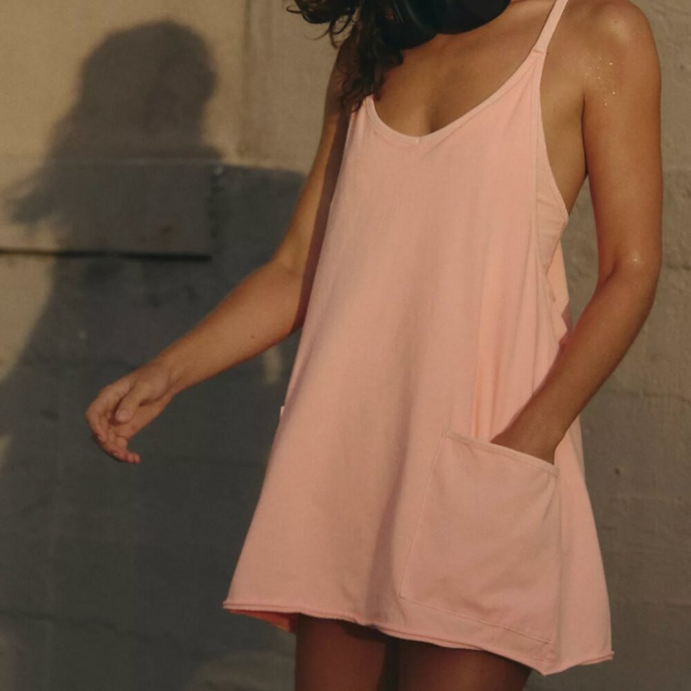 Free People Movement Hot Shot Mini Dress Small Peach